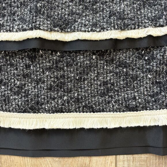 THML Womens Tweed Mini Skirt Sz M Career Mob Wife Preppy Old Money Blair Waldorf - Picture 3 of 9